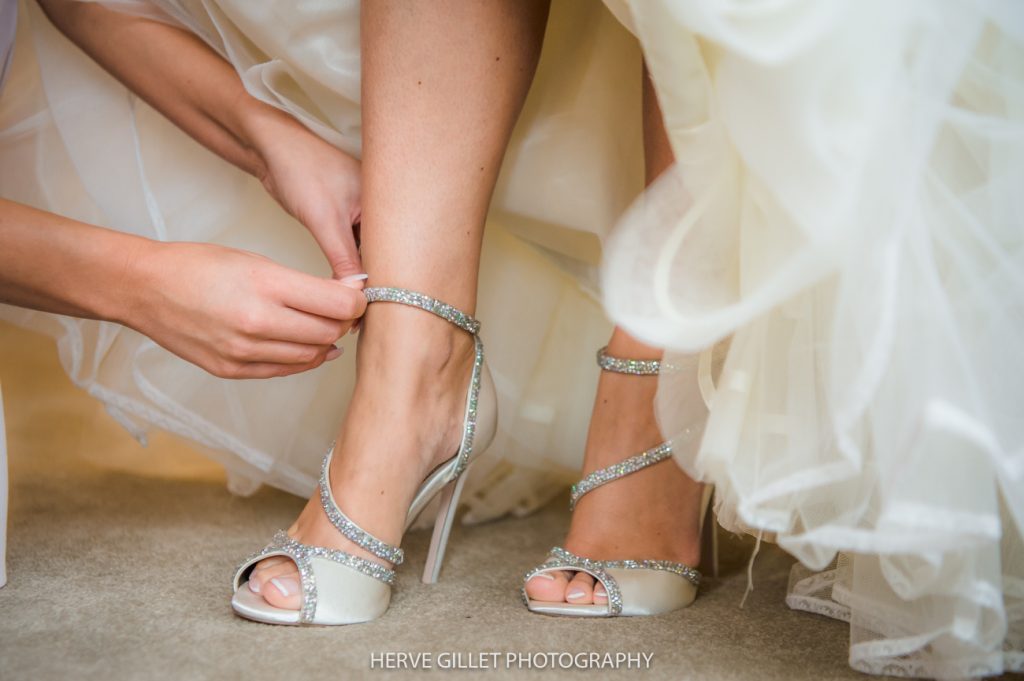 rides shoes at Thornton Manor wedding photography