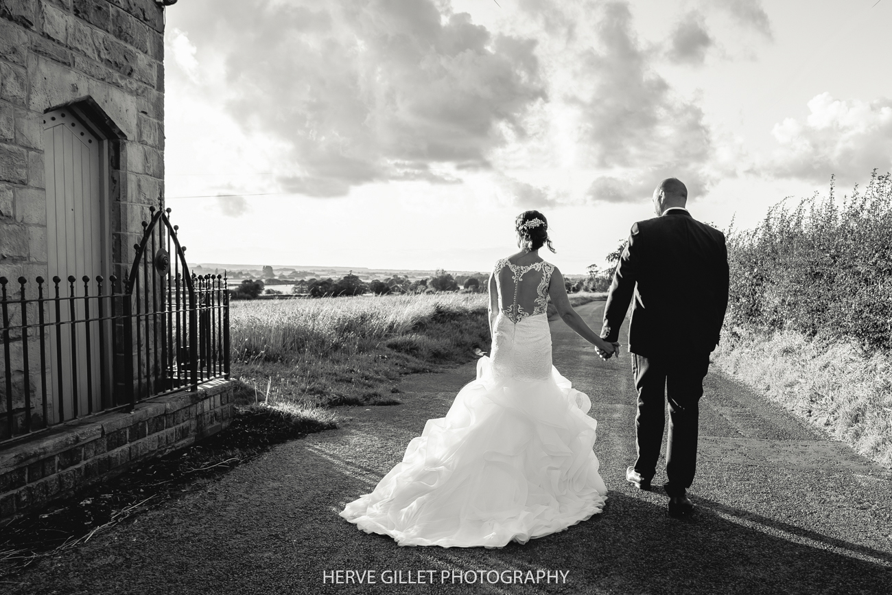 West Tower black and white wedding photograph